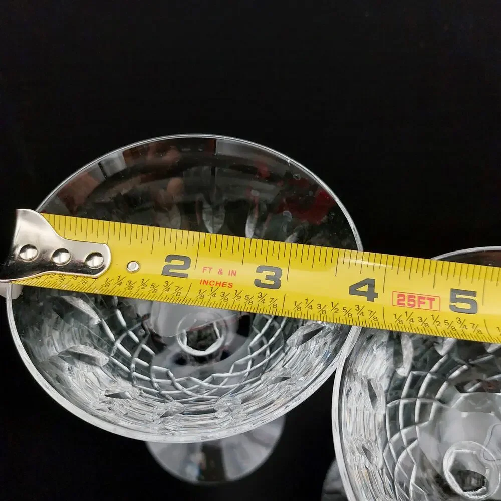 4 Vtg Tiffin Franciscan ELYSE Crystal Champagne Coupe Goblets Tall Sherbet MCM